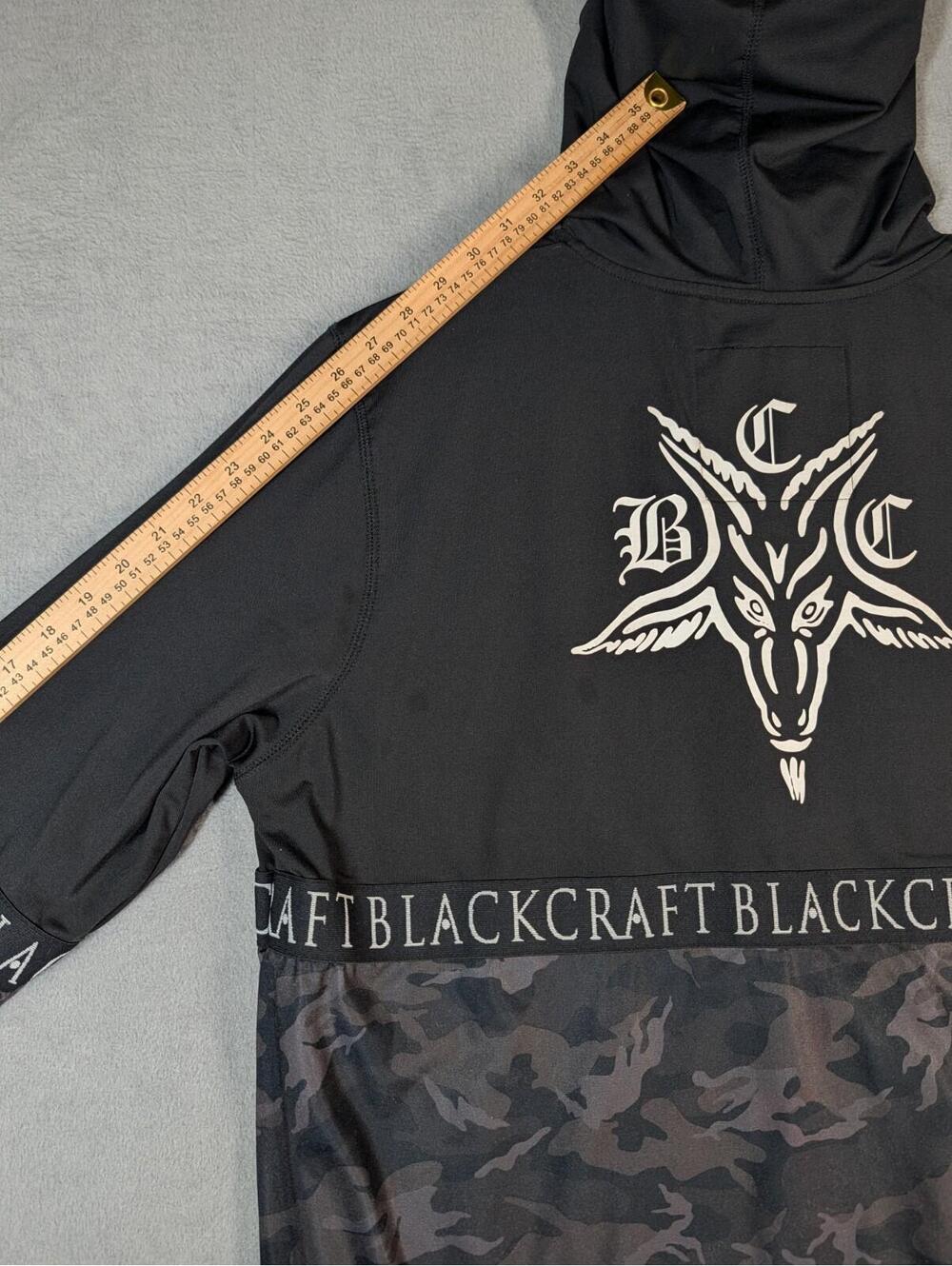 BlackCraft Mens XL Black Camo Full Zip Hoodie Goth Occult Streetwear Skull - Picture 11 of 11